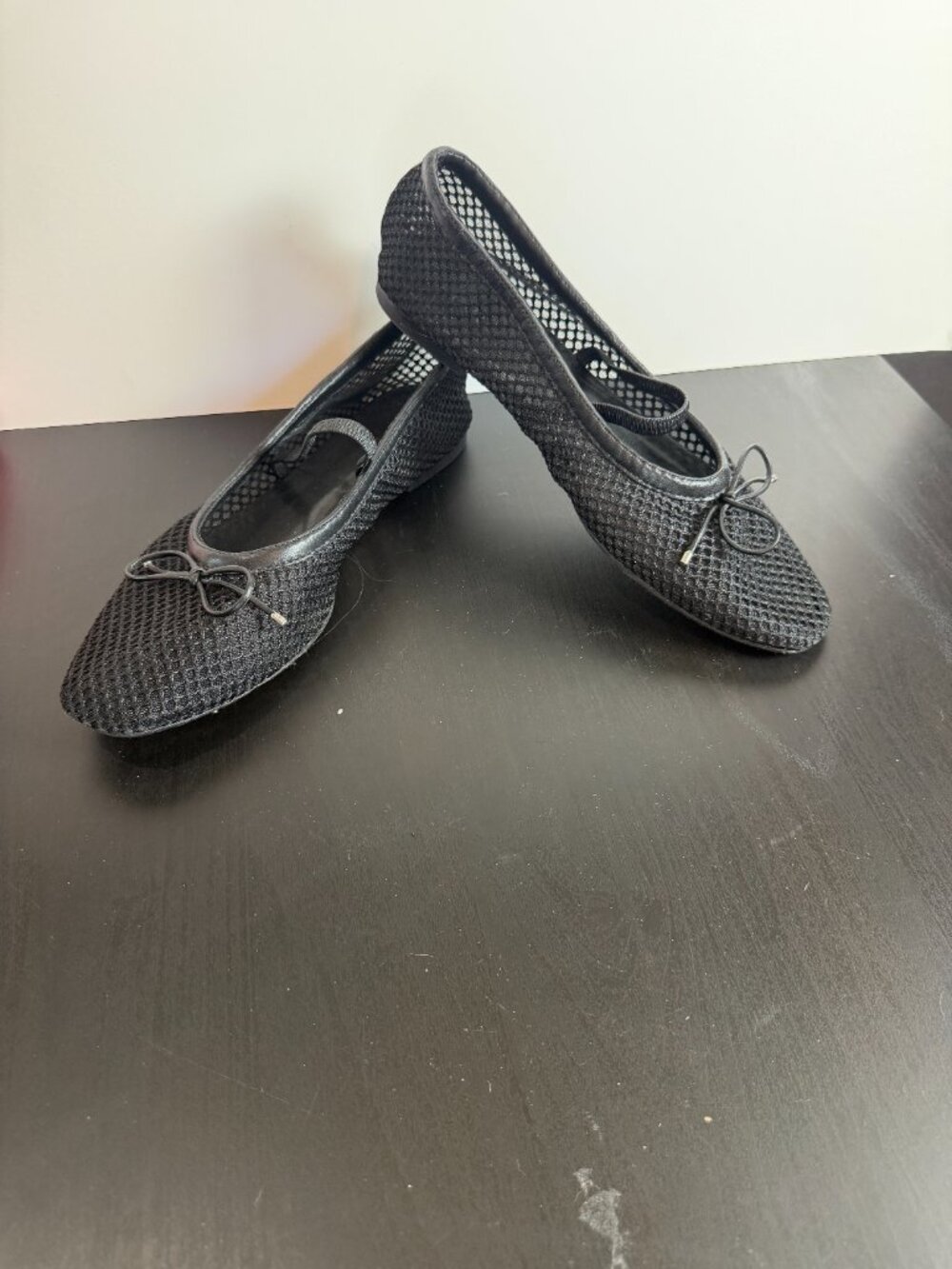Schutz Women's Arissa Mesh Ballet Flats Black Size 9.5 Open Weave